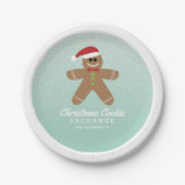 Niedlich Gingerbread Man Christmas Cookie Exchange Pappteller (Vorderseite)