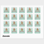 Niedlich Gingerbread Man Christmas Cookie Exchange Quadratischer Aufkleber (Blatt)