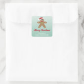 Niedlich Gingerbread Man Christmas Cookie Exchange Quadratischer Aufkleber (Tasche)