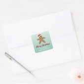 Niedlich Gingerbread Man Christmas Cookie Exchange Quadratischer Aufkleber (Umschlag)