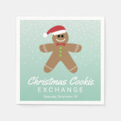 Niedlich Gingerbread Man Christmas Cookie Exchange Serviette (Vorderseite)