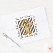 Niedlich Gingerbread Man Cookie Buchzeichen Quadratischer Aufkleber (Umschlag)