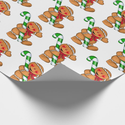 Niedlich Gingerbread Man Geschenkpapier (Ecke)