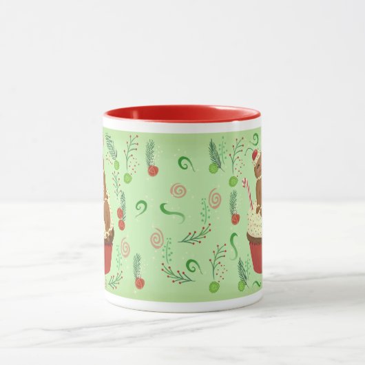 Niedlich Gingerbread Man Green Tasse (Zentrum)
