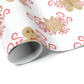 Niedlich Gingerbread Man & Peppermint Weihnachten Geschenkpapier (Rolleneckpunkt)