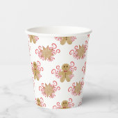 Niedlich Gingerbread Man & Peppermint Weihnachten Pappbecher (Vorderseite)