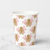 Niedlich Gingerbread Man & Peppermint Weihnachten Pappbecher (Rückseite)