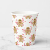 Niedlich Gingerbread Man & Peppermint Weihnachten Pappbecher (Vorderseite)