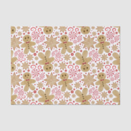 Niedlich Gingerbread Man & Peppermint Weihnachten Seidenpapier