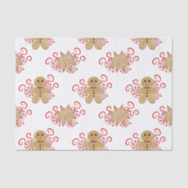 Niedlich Gingerbread Man & Peppermint Weihnachten Seidenpapier