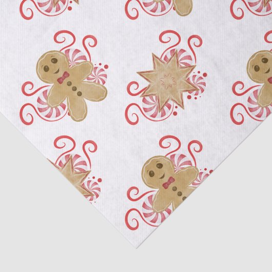 Niedlich Gingerbread Man & Peppermint Weihnachten Seidenpapier (Ausschnitt)