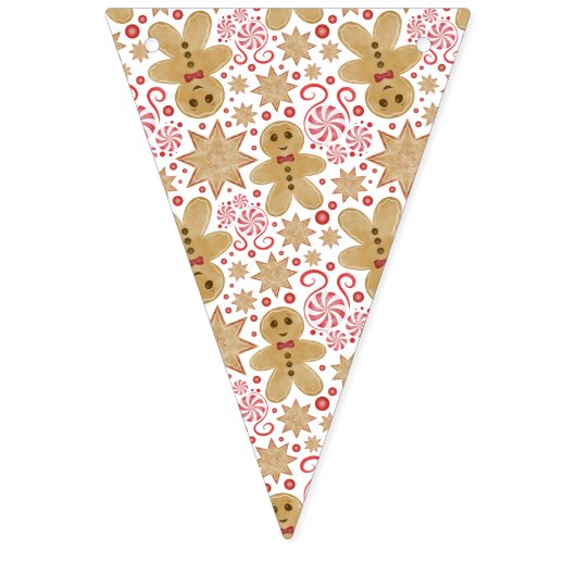 Niedlich Gingerbread Man & Peppermint Weihnachten Wimpelkette (Zweite Fahne)