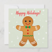 Niedlich Gingerbread Man | Sage Green Christmas Pa Einladung (Rückseite)