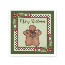 Niedlich Gingerbread Man und Holly Frohe Weihnacht