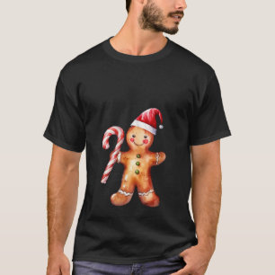 Niedlich Gingerbread Man Weihnachtsmannmütze Candy T-Shirt