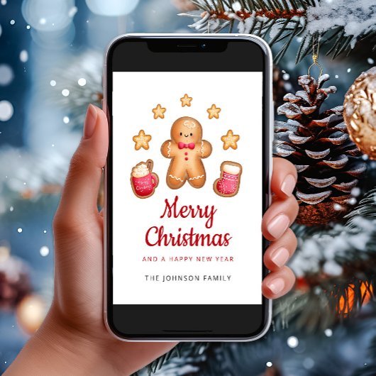 Niedlich Gingerbread Mann Frohe Weihnachten