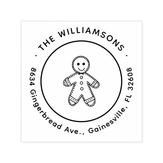Niedlich Gingerbread Mann Weihnachten Rücksendeadr Permastempel (Design)