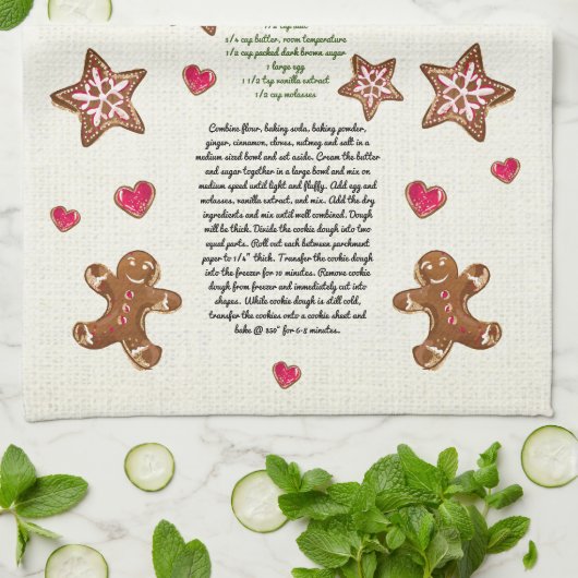 Niedlich Gingerbread Oma Weihnachtskochtelei Rezep Geschirrtuch (Gefaltet)