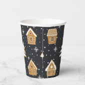 Niedlich Gingerbread Village Fir Trees Blauer Weih Pappbecher (Rechts)