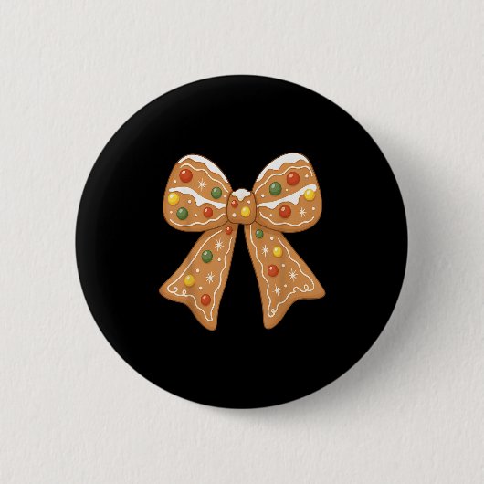 Niedlich Gingerbrei Coquette Bow Weihnachten Weihn Button (Vorderseite)