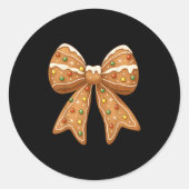 Niedlich Gingerbrei Coquette Bow Weihnachten Weihn Runder Aufkleber (Vorderseite)