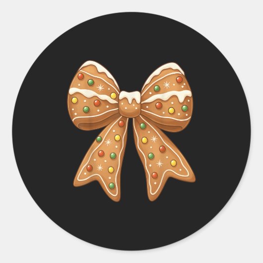 Niedlich Gingerbrei Coquette Bow Weihnachten Weihn Runder Aufkleber (Vorderseite)