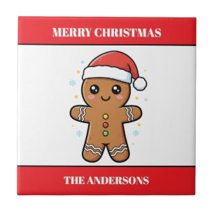 Niedlich Gingerbrei Man Custom Christmas Fliese