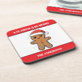 Niedlich Gingerbrei Man Custom Christmas Getränkeuntersetzer (Linke Seite)