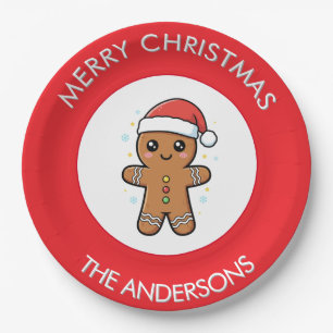 Niedlich Gingerbrei Man Custom Christmas Pappteller