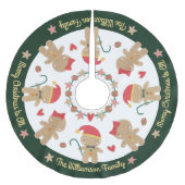 Niedlich Gingerbrei Man Holiday Rustic Custom Gree Polyester Weihnachtsbaumdecke (Vorderseite)