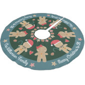 Niedlich Gingerbrei Man Holiday Rustic Green Custo Polyester Weihnachtsbaumdecke (Schrägansicht)