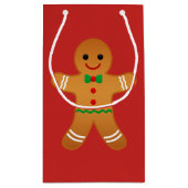 Niedlich Gingerbrei Man Red Christmas Geschenktasc Kleine Geschenktüte (Rückseite)