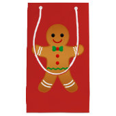 Niedlich Gingerbrei Man Red Christmas Geschenktasc Kleine Geschenktüte (Vorderseite)