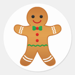 Niedlich Gingerbrei Man Weihnachtsaufkleber Runder Aufkleber