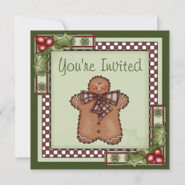 Niedlich Gingerbrei Man Weihnachtsfeier Einladung