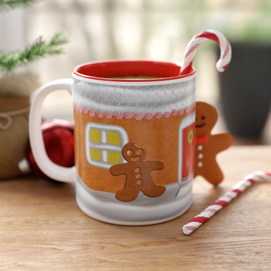 Niedlich Gingerbrei Mann Mit Monogramm Weihnachten Zweifarbige Tasse