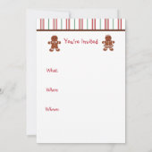 Niedlich Gingerbrei Weihnachten Party Einladungen  (Rückseite)