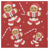 Niedlich Gingerbrei Weihnachten Stoff (Nahaufnahme)