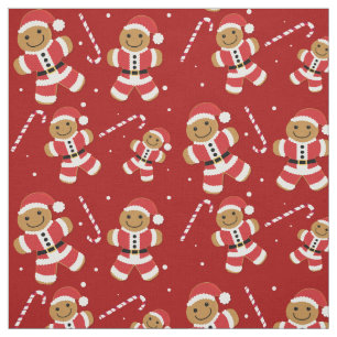 Niedlich Gingerbrei Weihnachten Stoff
