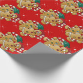 Niedlich Gingerbrei Weihnachtscouch Geschenkpapier (Ecke)