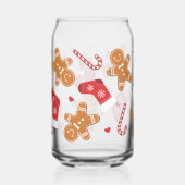 Niedlich Gingerbrett Candy Cane Strumpf Weihnachte Dosenglas (Vorderseite)