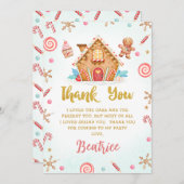 Niedlich Gingerbrett House Geburtstag Danke Karte (Vorne/Hinten)