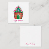 Niedlich Gingerbrett House Mini Weihnachten Mitteilungskarte (Vorne/Hinten)