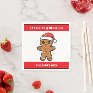 Niedlich Gingerbrett Man Custom Christmas Paper Serviette