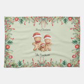 Niedlich Gingerbrot Cookie Familie Weihnachtsküche Geschirrtuch (Horizontal)