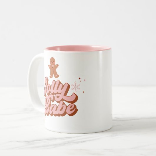 Niedlich Gingerbrot Cookie Jolly Babe Zweifarbige Tasse (Vorderseite Links)