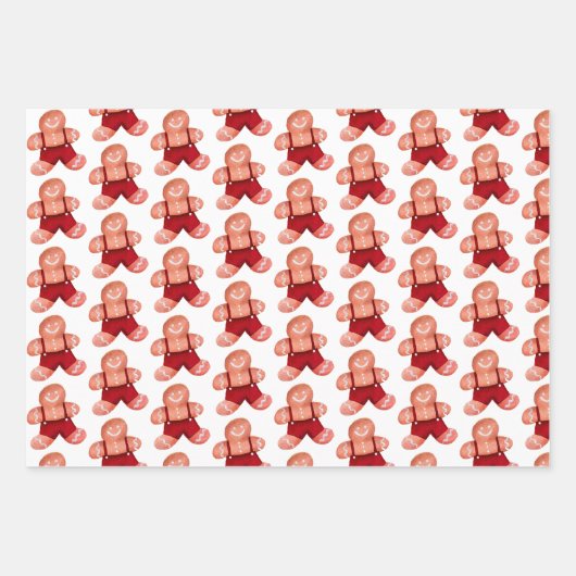 Niedlich Gingerbrot Cookie Weihnachtsdusche Geschenkpapier Set (Vorderseite 3)