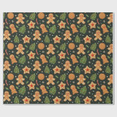 Niedlich Gingerbrot Geschenkpapier (Flach)