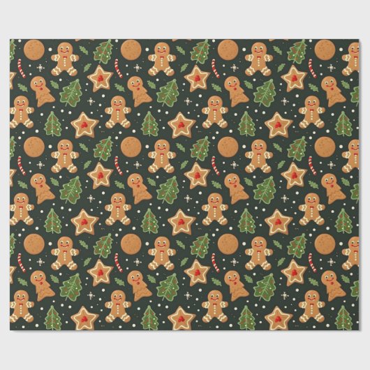 Niedlich Gingerbrot Geschenkpapier (Flach)