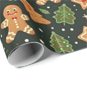 Niedlich Gingerbrot Geschenkpapier (Rolleneckpunkt)